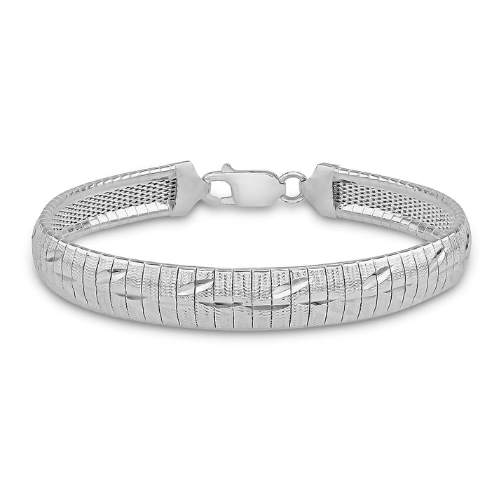 Sterling Silver Leaf Patterned Cleopatra Bracelet 7.5 Inch 8928895 1