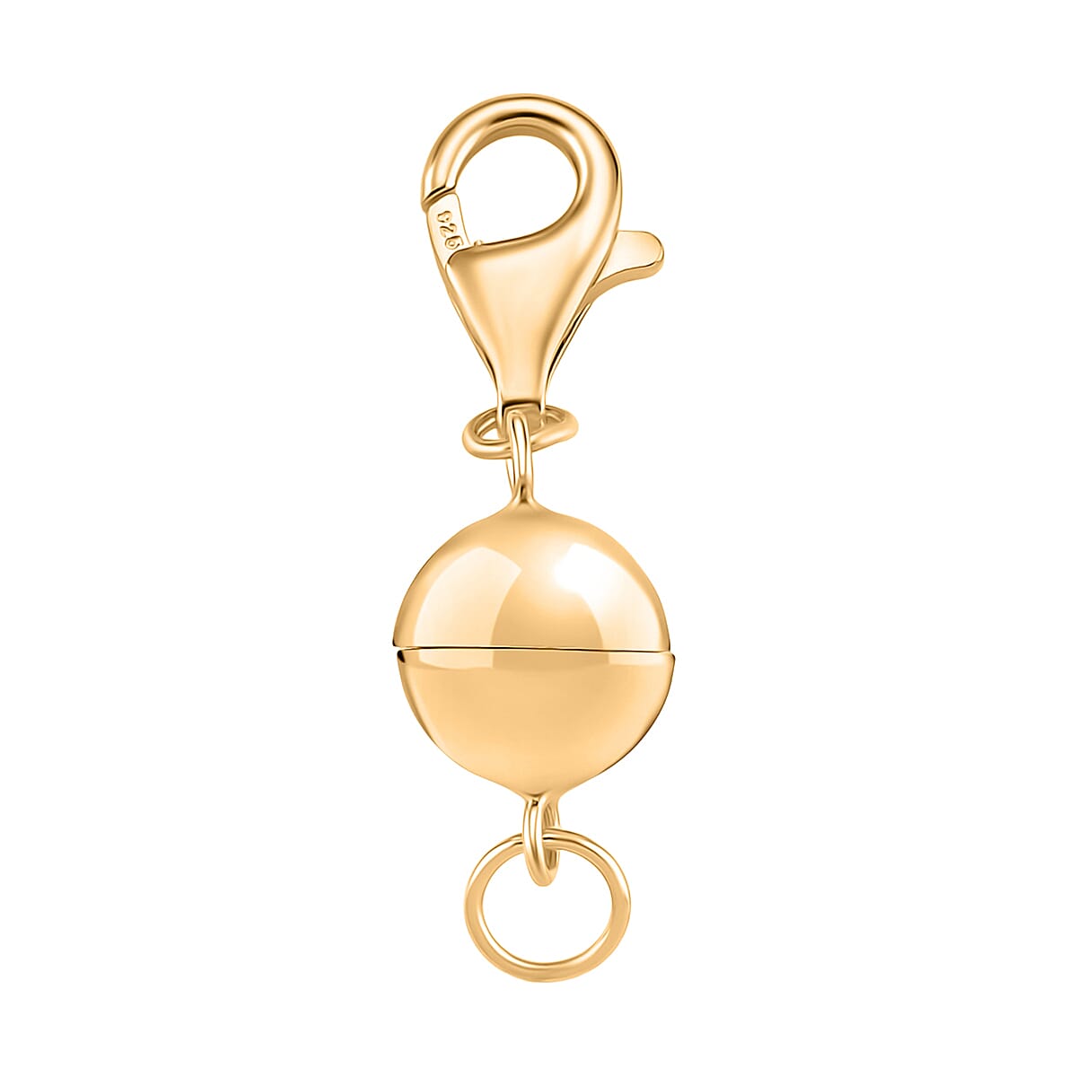 Sterling Silver Magnetic Lock with Lobster Clasp in Yellow Gold Plated 8194633 0