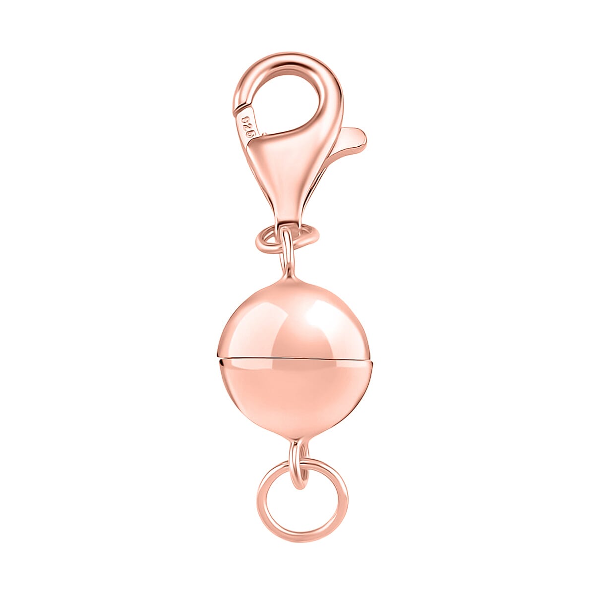 Sterling Silver Magnetic Lock with Lobster Clasp in Rose Gold Plated 8194634 0
