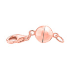 Sterling Silver Magnetic Lock with Lobster Clasp in Rose Gold Plated