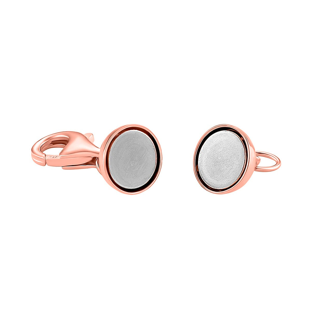 Sterling Silver Magnetic Lock with Lobster Clasp in Rose Gold Plated
