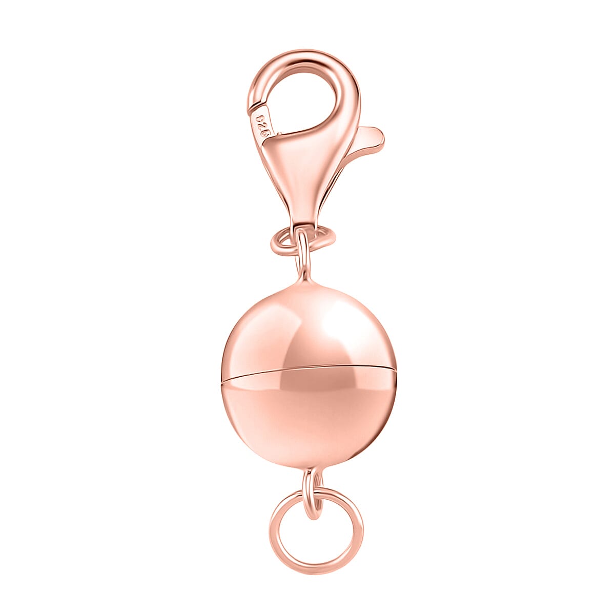Sterling Silver Magnetic Lock with Lobster Clasp in Rose Gold Plating 8194647 0