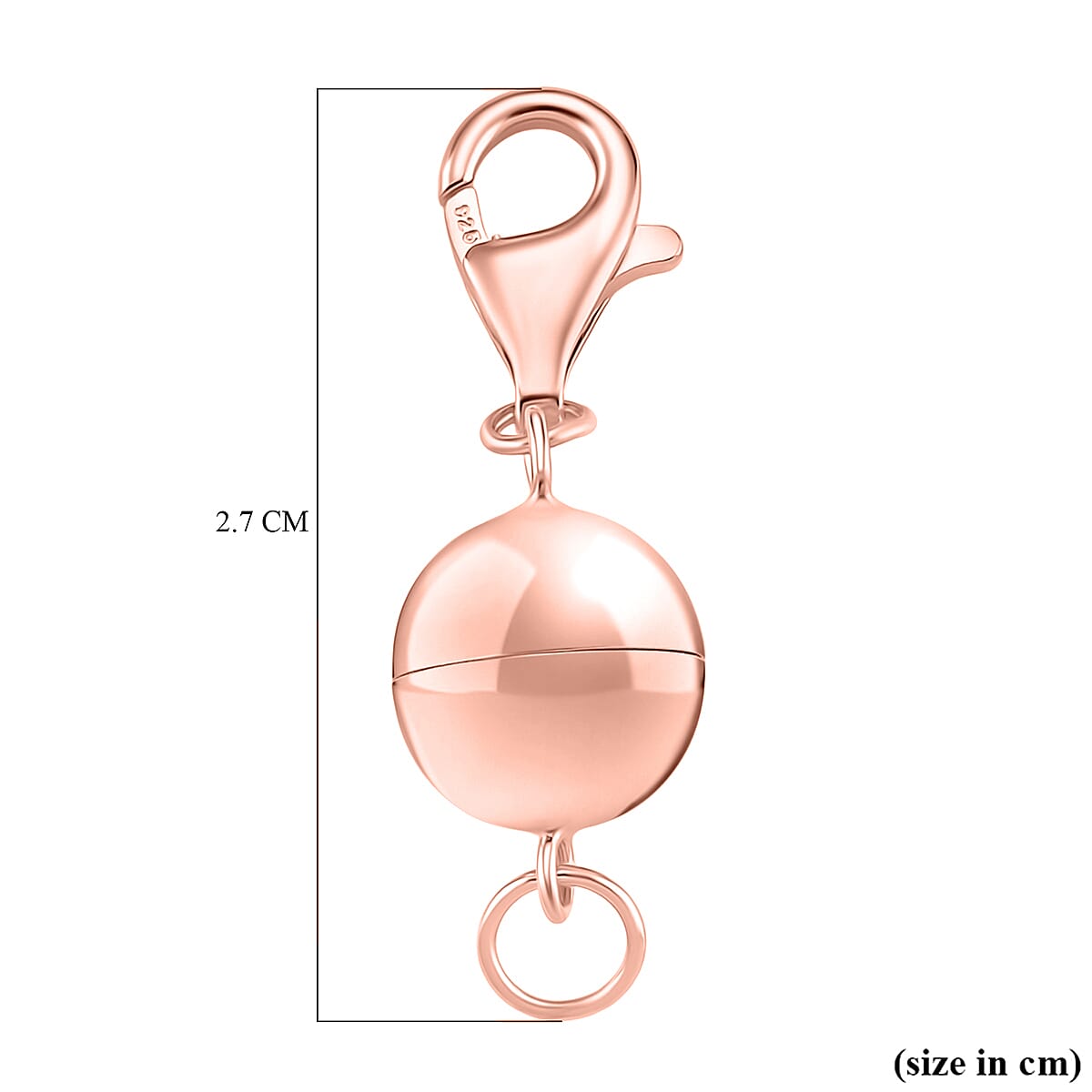 Sterling Silver Magnetic Lock with Lobster Clasp in Rose Gold Plating 8194647 4