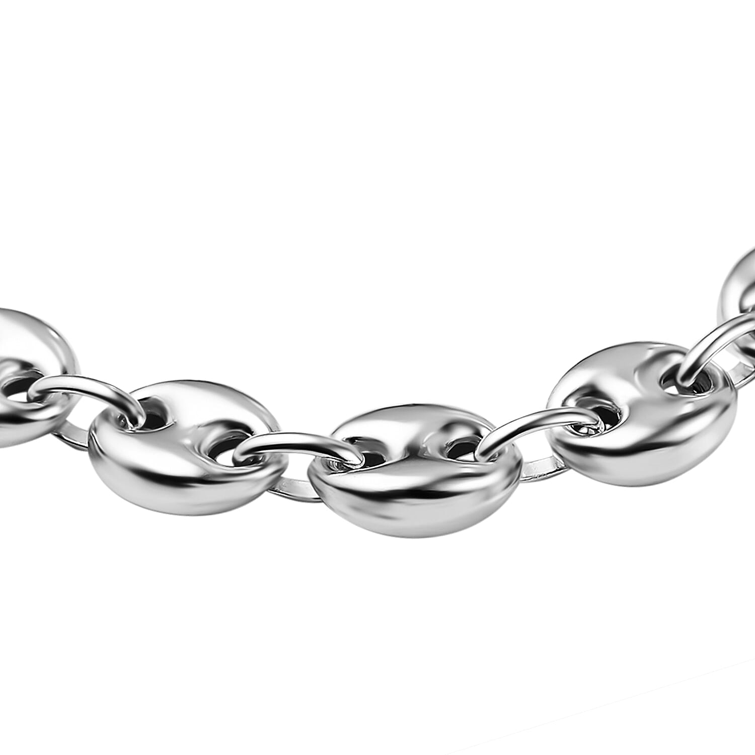 Manhattan Closeout - Sterling Silver Puff Mariner Bracelet (Size - 8), Silver Wt. 12.50 Gms 7657350 2