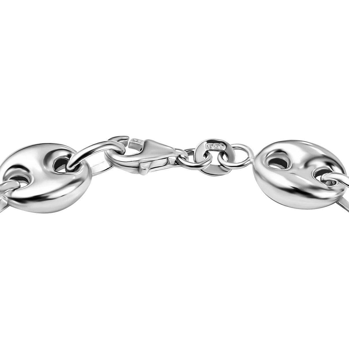 Manhattan Closeout - Sterling Silver Puff Mariner Bracelet (Size - 8), Silver Wt. 12.50 Gms 7657350 3