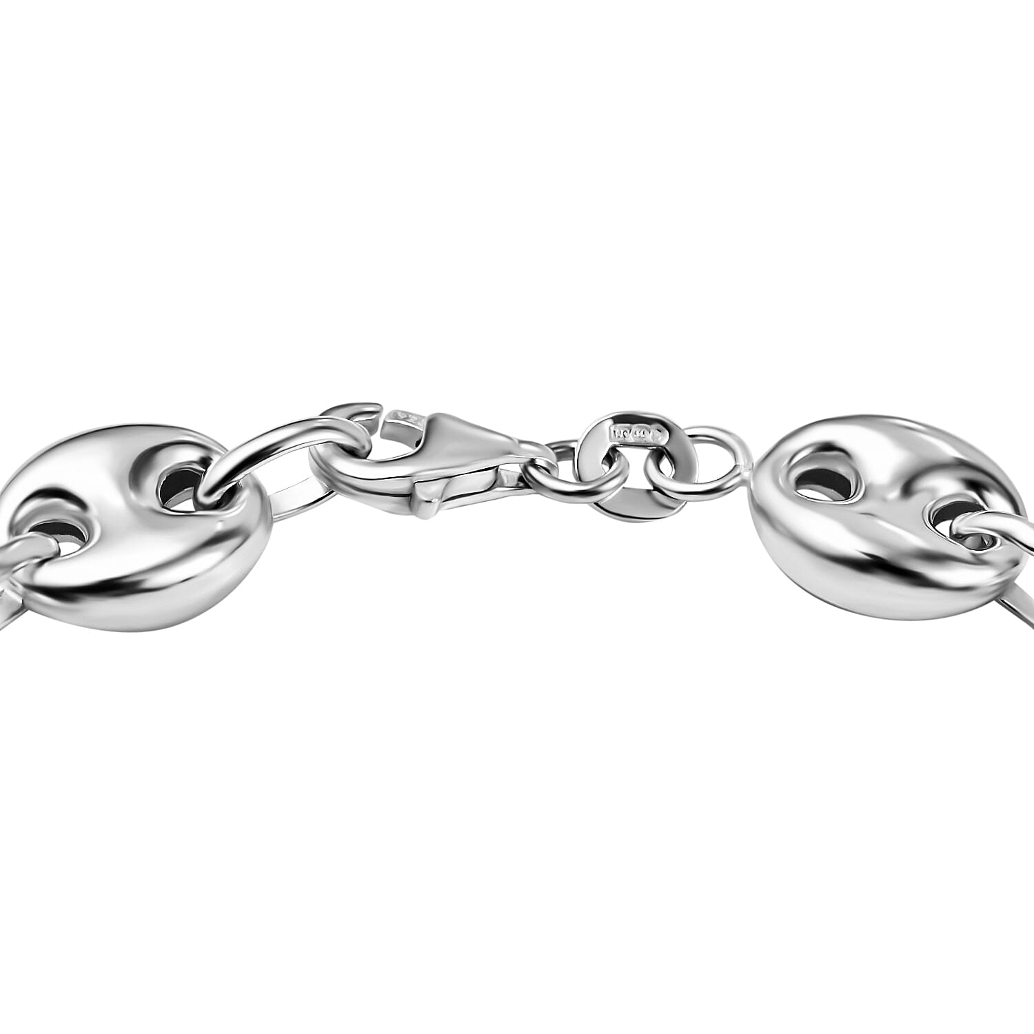 Manhattan Closeout - Sterling Silver Puff Mariner Bracelet (Size - 8), Silver Wt. 12.50 Gms 7657350 3