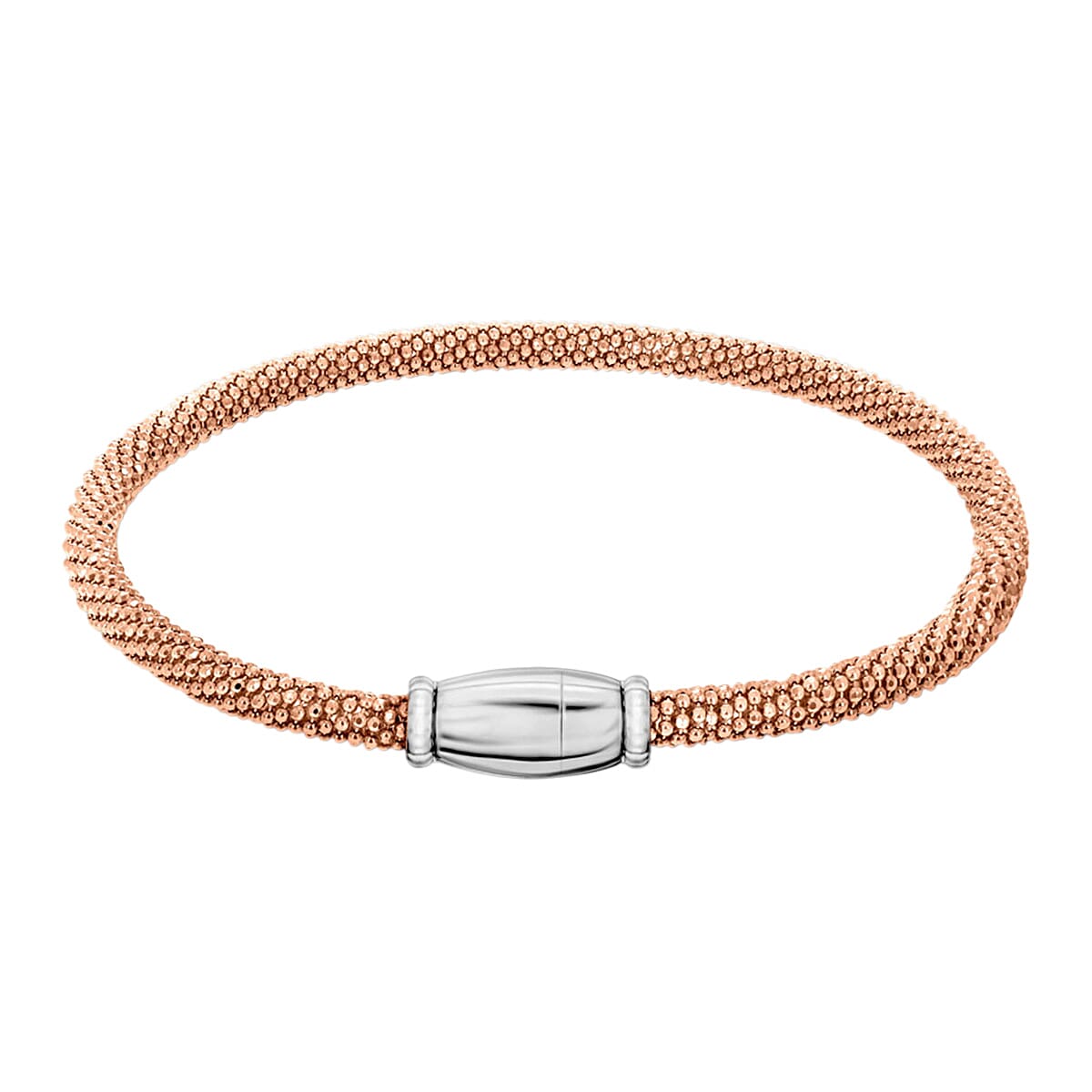 Sterling Silver Mini Spark Bracelet (Size 7.5) in Rose Gold Plated, Silver Wt. 8.55 Gms. 8376241 0