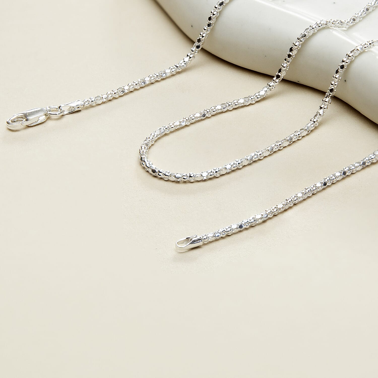 Sterling Silver Mirror Popcorn Chain 16 Inch 7620332 5