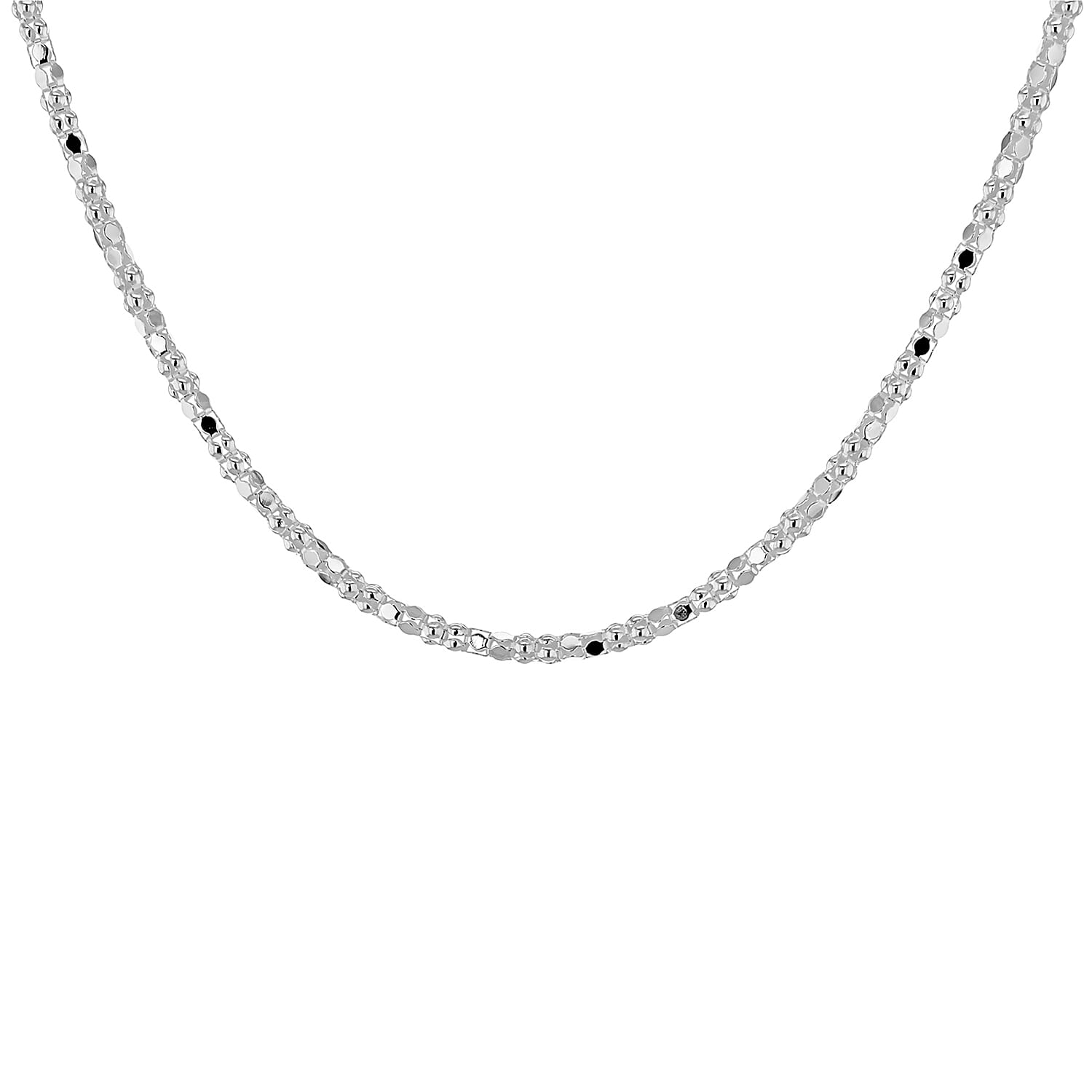Sterling Silver Mirror Popcorn Chain 18 Inch 7620333 3