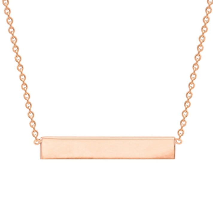 Rose Gold Overlay Sterling Silver Horizon Bar Necklace (Size - 17) 7676203 1