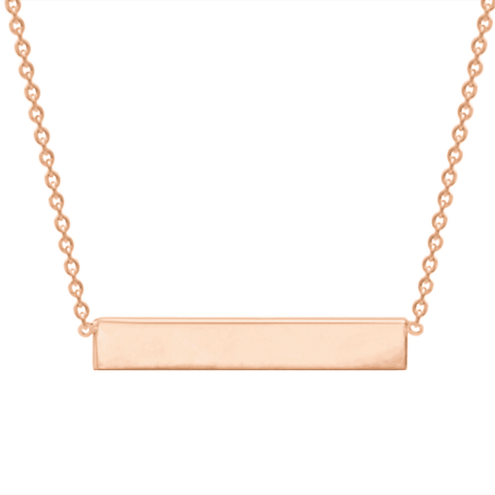 Rose Gold Overlay Sterling Silver Horizon Bar Necklace (Size - 17) 7676203 2