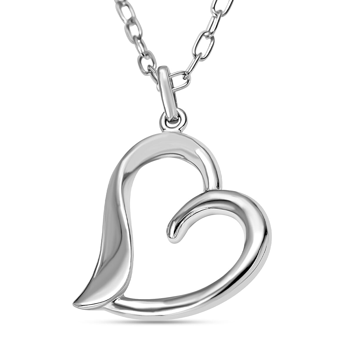 Rachel Galley - Sterling Silver Open Heart Necklace (Size - 18) 7675980 0