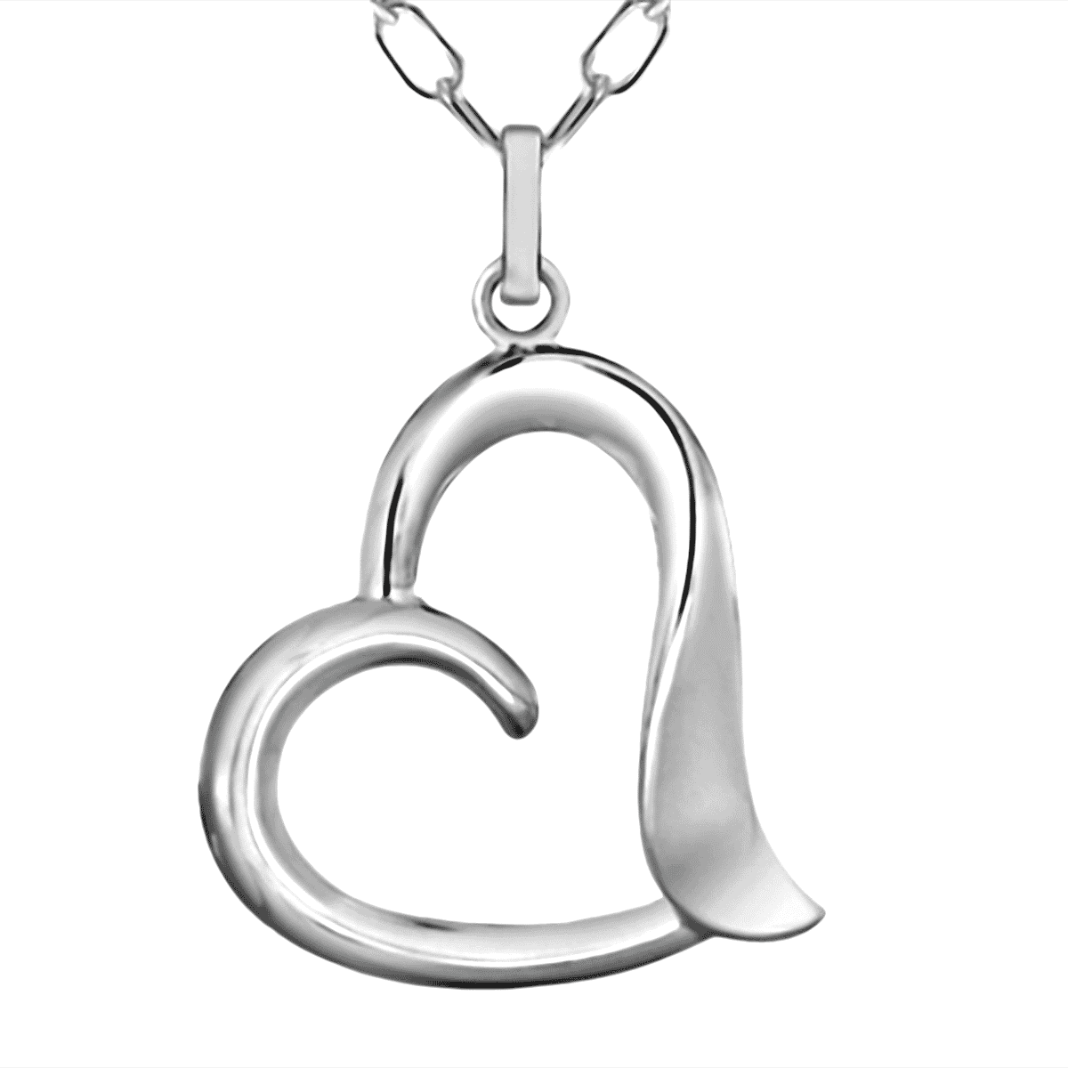 Rachel Galley - Sterling Silver Open Heart Necklace (Size - 18) 7675980 2