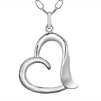 Rachel Galley - Sterling Silver Open Heart Necklace (Size - 18)