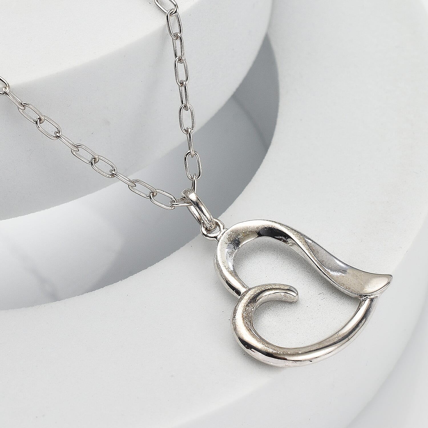 Rachel Galley - Sterling Silver Open Heart Necklace (Size - 18) 7675980 3