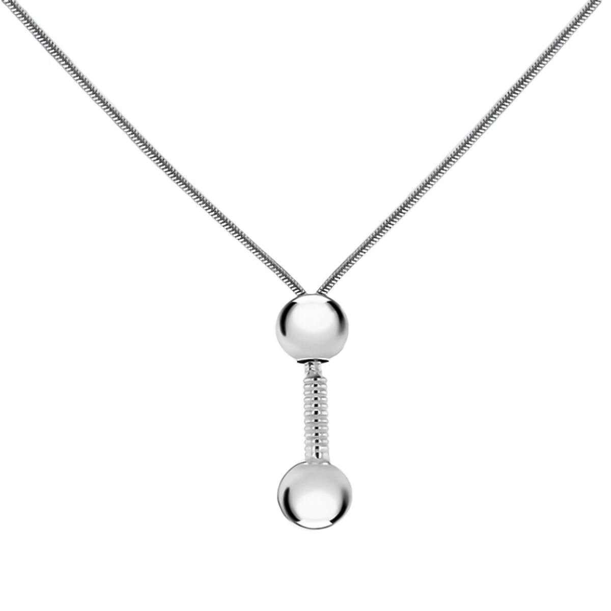 Sterling Silver Bead Necklace (Size - 18) 7688202 0