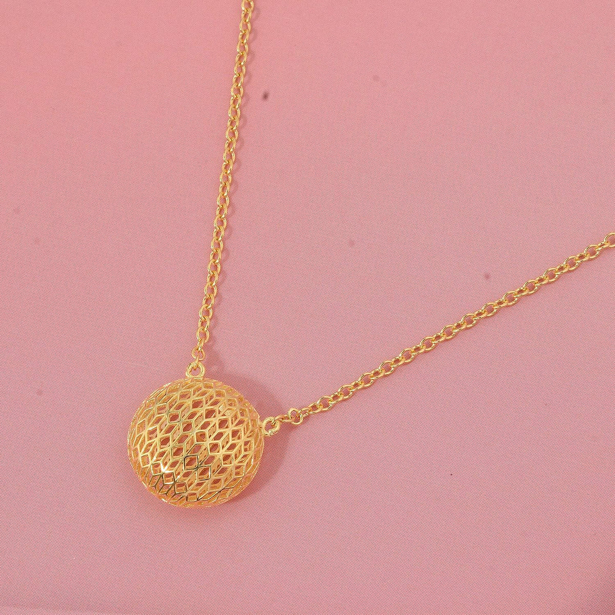 Treasure Of Siam - Sterling Silver Disk Pendant Necklace (Size - 18-1 Ext) in Yellow Gold Plating 8194443 1