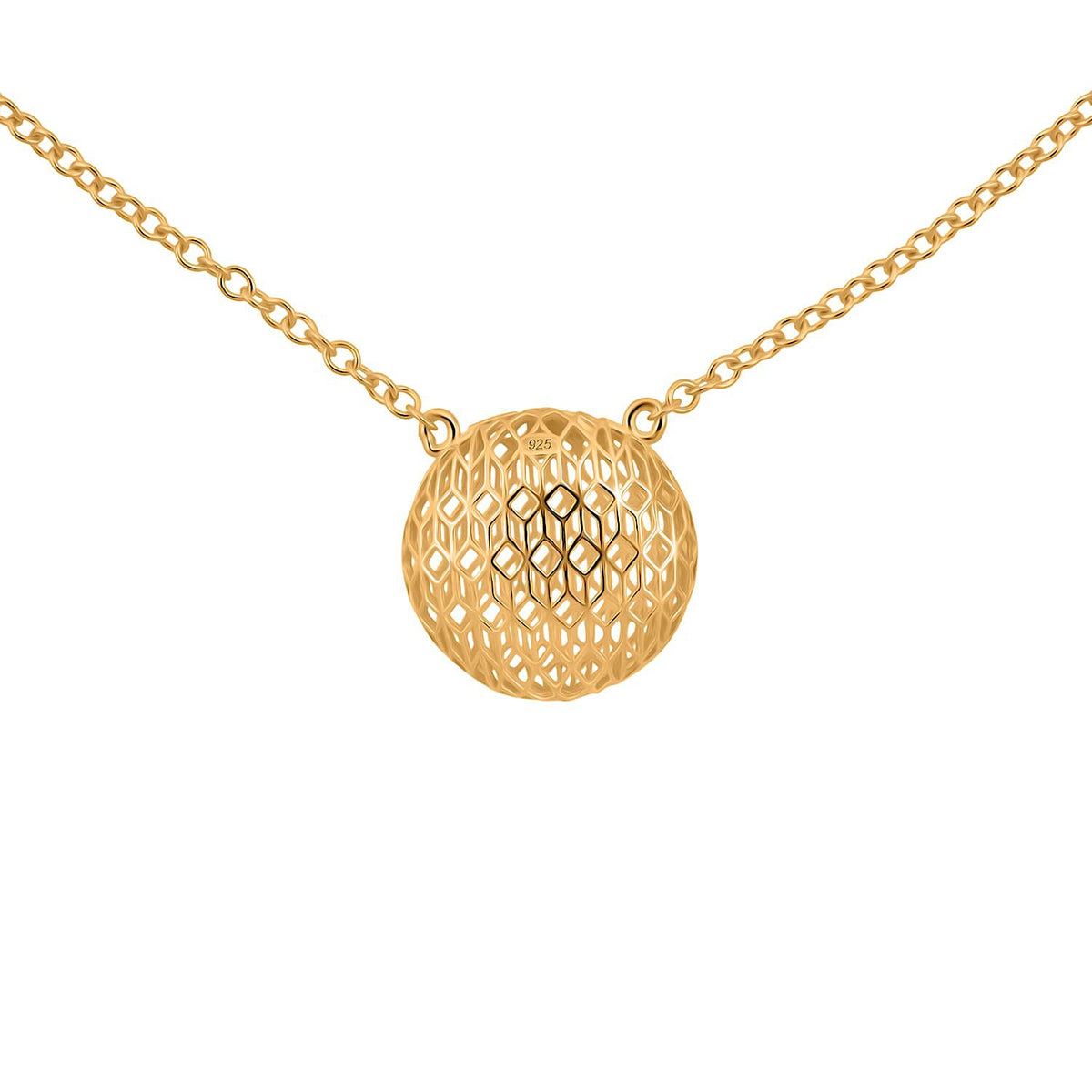 Treasure Of Siam - Sterling Silver Disk Pendant Necklace (Size - 18-1 Ext) in Yellow Gold Plating 8194443 4