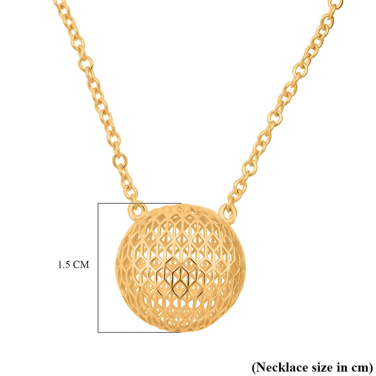 Treasure Of Siam - Sterling Silver Disk Pendant Necklace (Size - 18-1 Ext) in Yellow Gold Plating 8194443 7