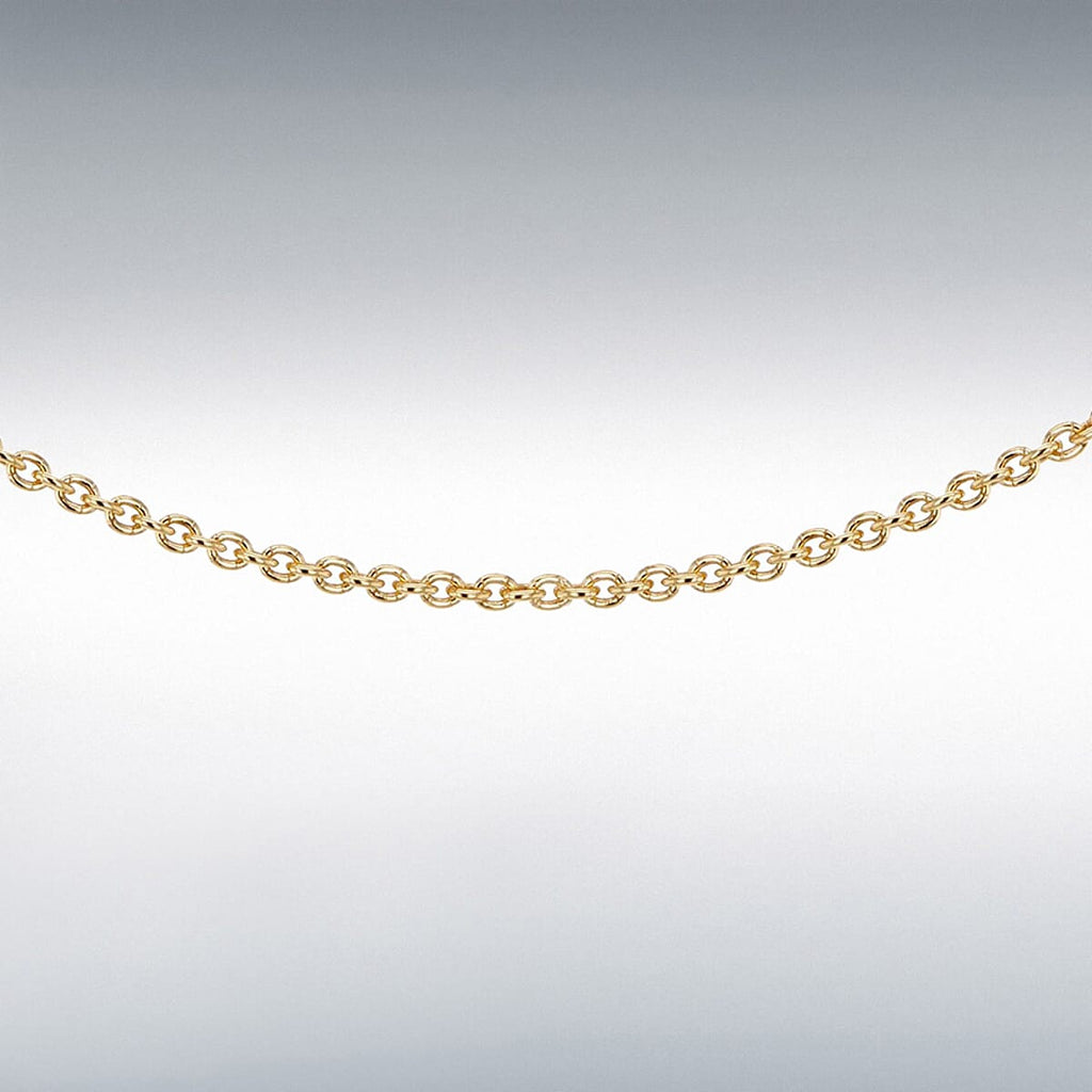 Yellow Gold Plated Sterling Silver Rolo Chain (Size - 18) with Spring Clasp