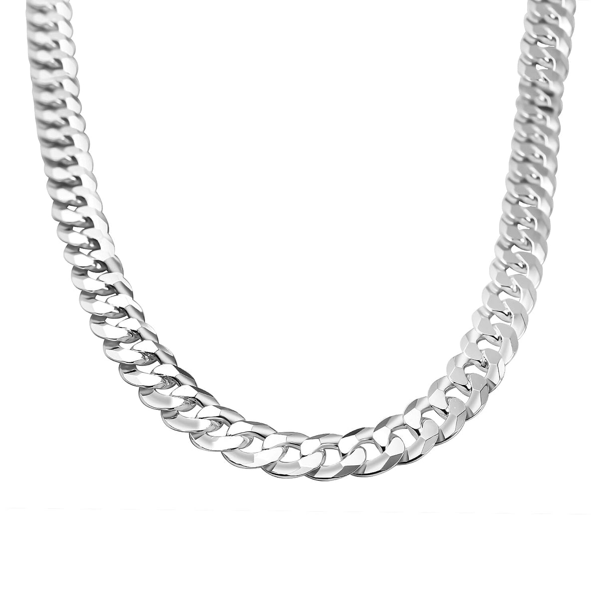 JCK Vegas Preview Deal - Sterling Silver Flat Curb Necklace (Size - 20), Silver Wt. 18.5 Gms 7798953 0