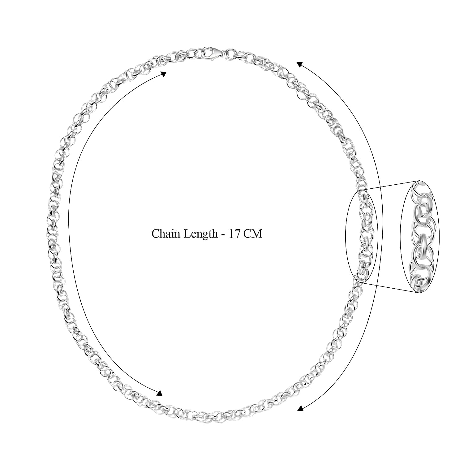 Sterling Silver Necklace (Size - 20), Silver Wt. 18.50 Gms. 8103543 7