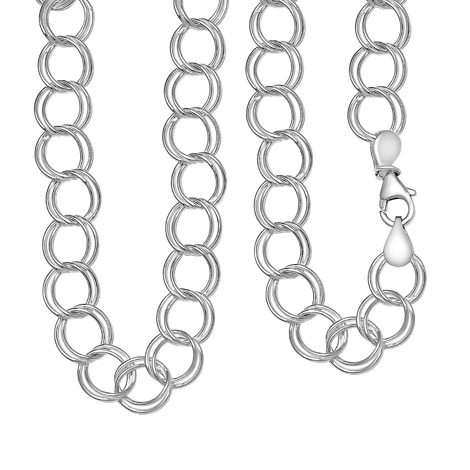 Hatton Garden Closeout - Sterling Silver Circle Link Necklace (Size - 20) 7780809 0