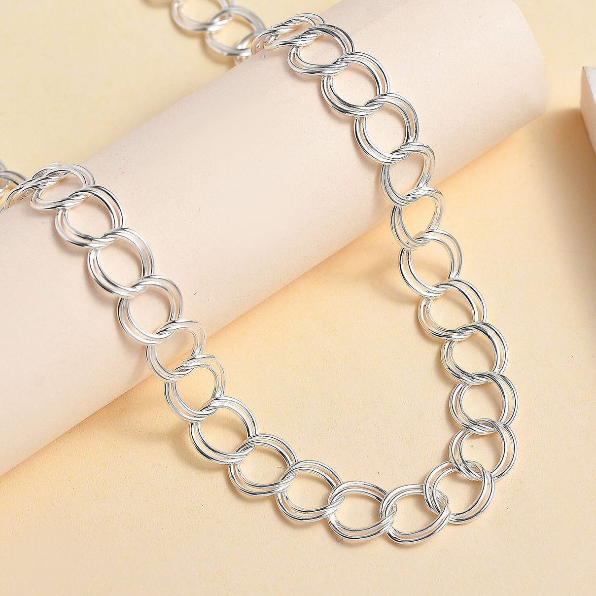 Hatton Garden Closeout - Sterling Silver Circle Link Necklace (Size - 20) 7780809 2