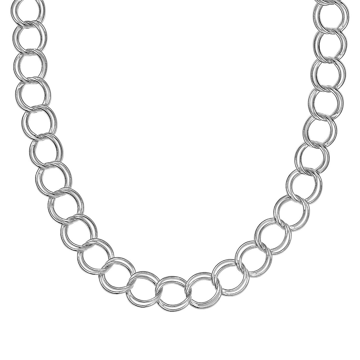 Hatton Garden Closeout - Sterling Silver Circle Link Necklace (Size - 20) 7780809 3