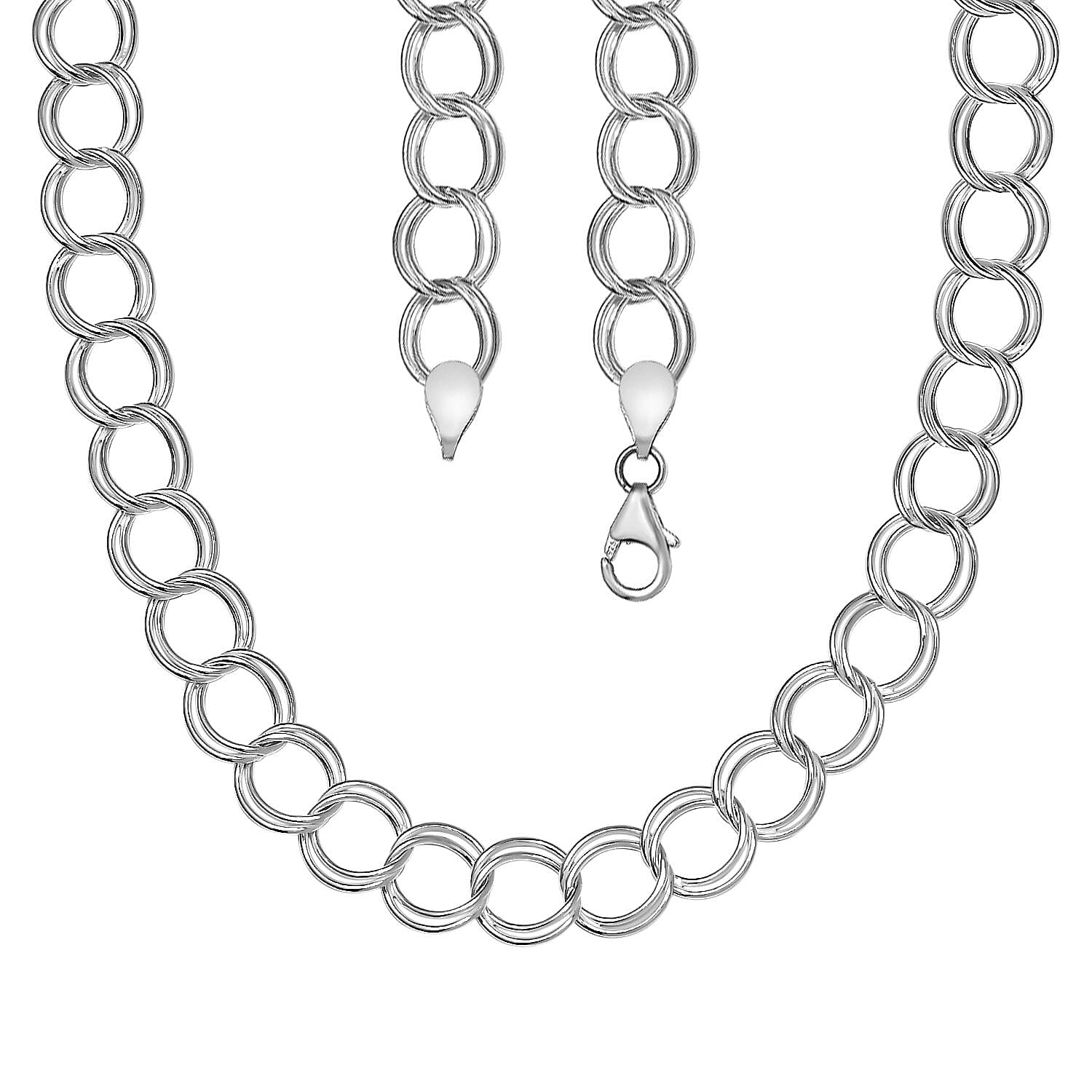 Hatton Garden Closeout - Sterling Silver Circle Link Necklace (Size - 20) 7780809 4