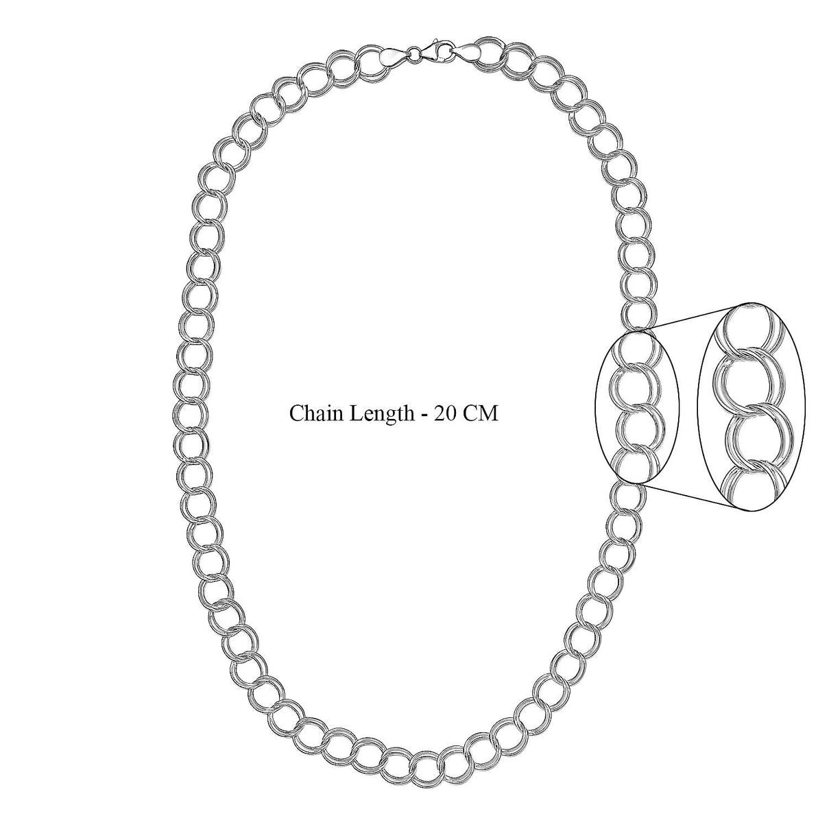 Hatton Garden Closeout - Sterling Silver Circle Link Necklace (Size - 20) 7780809 6