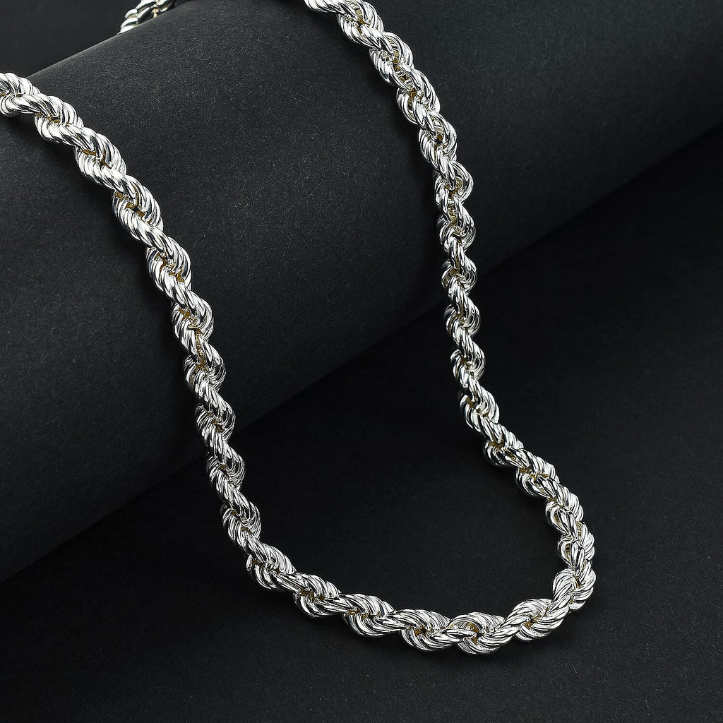 La Bella Italian Close Out   - Sterling Silver Rope Necklace (Size - 20), Silver Wt. 22.5 Gms