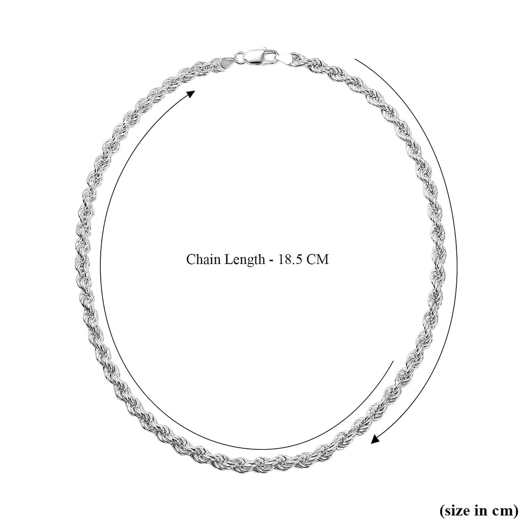 La Bella Italian Close Out   - Sterling Silver Rope Necklace (Size - 20), Silver Wt. 22.5 Gms