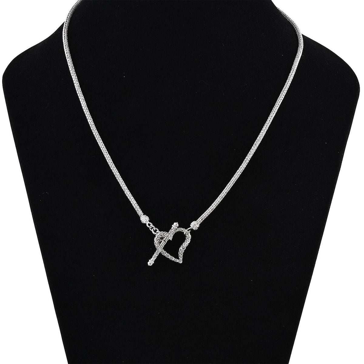 Royal Bali Collection - Designer Inspired Artisan Crafted Heart Toggle Necklace in Sterling Silver (Size - 20), Silver Wt. 20.02 Gms 7702691 3