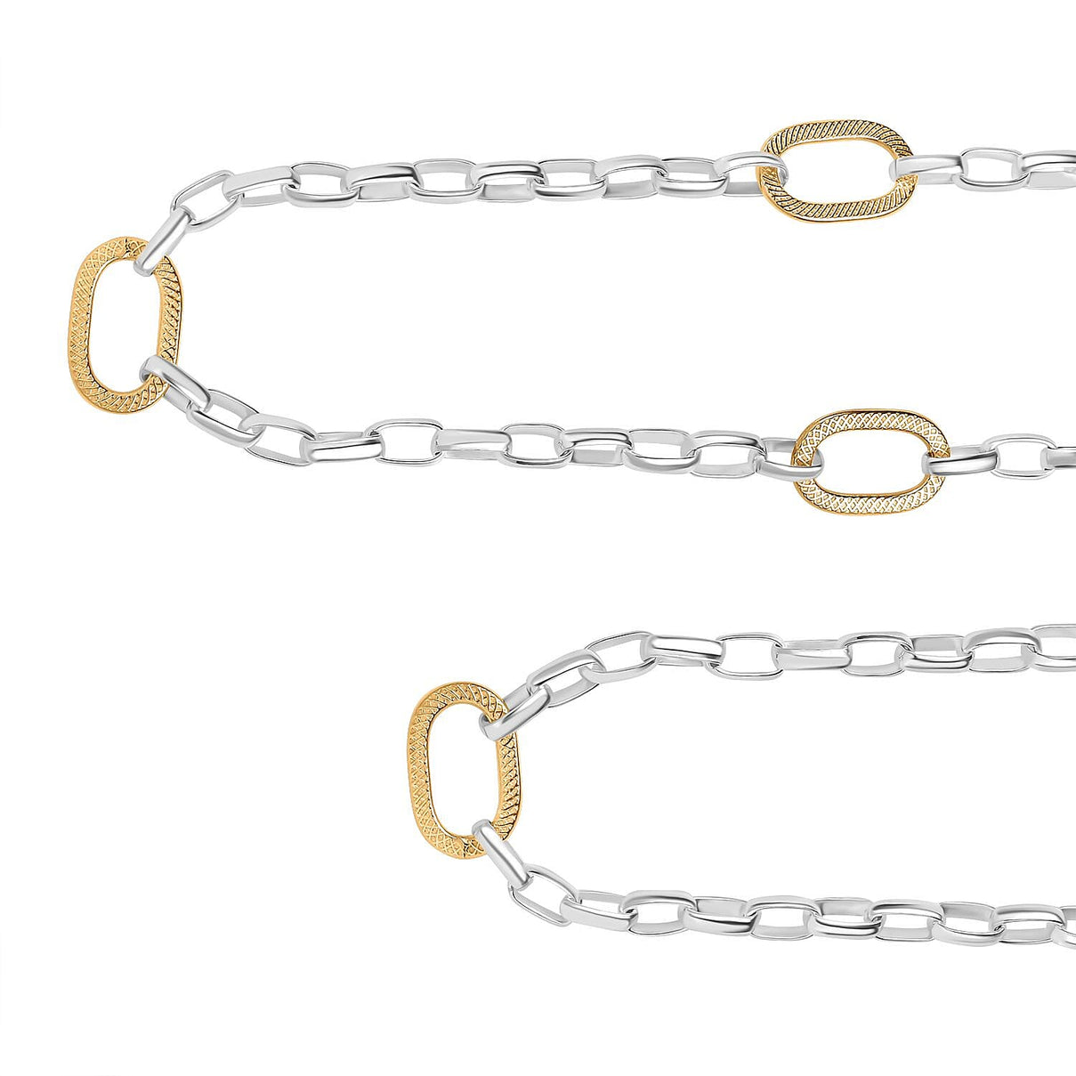Rolo-Paperclip Hybrid 18K Vermeil Yellow Gold Plated Sterling Silver Necklace (Size - 20), Silver wt. 22.00 Gms. 7938648 0