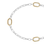 Rolo-Paperclip Hybrid 18K Vermeil Yellow Gold Plated Sterling Silver Necklace (Size - 20), Silver wt. 22.00 Gms.