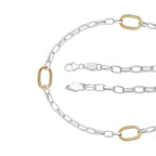 Rolo-Paperclip Hybrid 18K Vermeil Yellow Gold Plated Sterling Silver Necklace (Size - 20), Silver wt. 22.00 Gms.