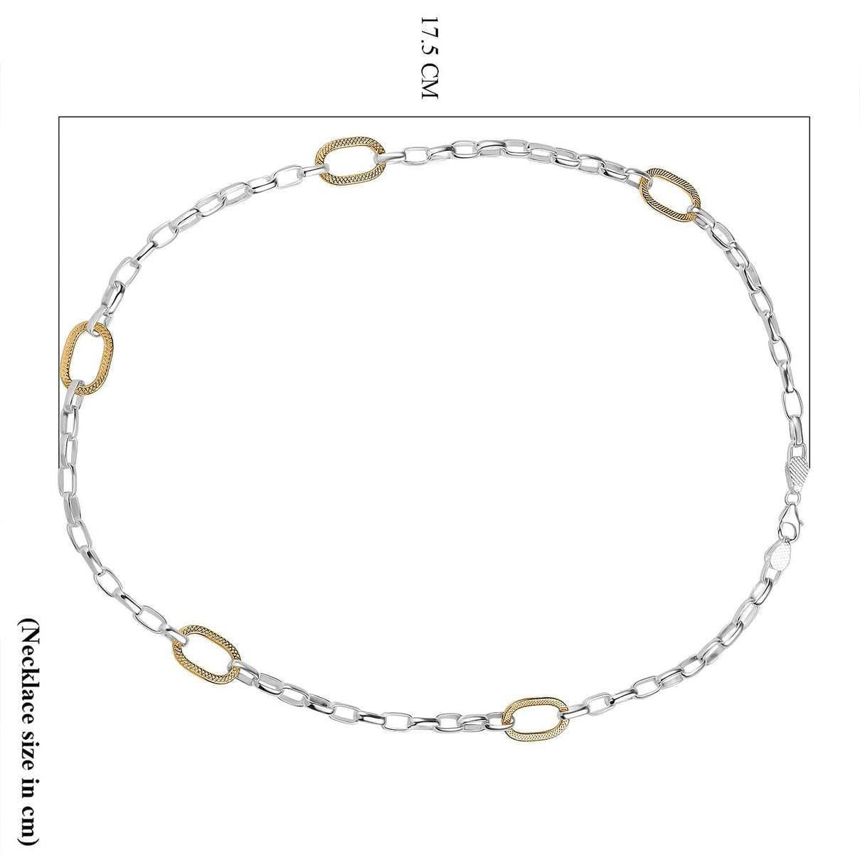 Rolo-Paperclip Hybrid 18K Vermeil Yellow Gold Plated Sterling Silver Necklace (Size - 20), Silver wt. 22.00 Gms. 7938648 7