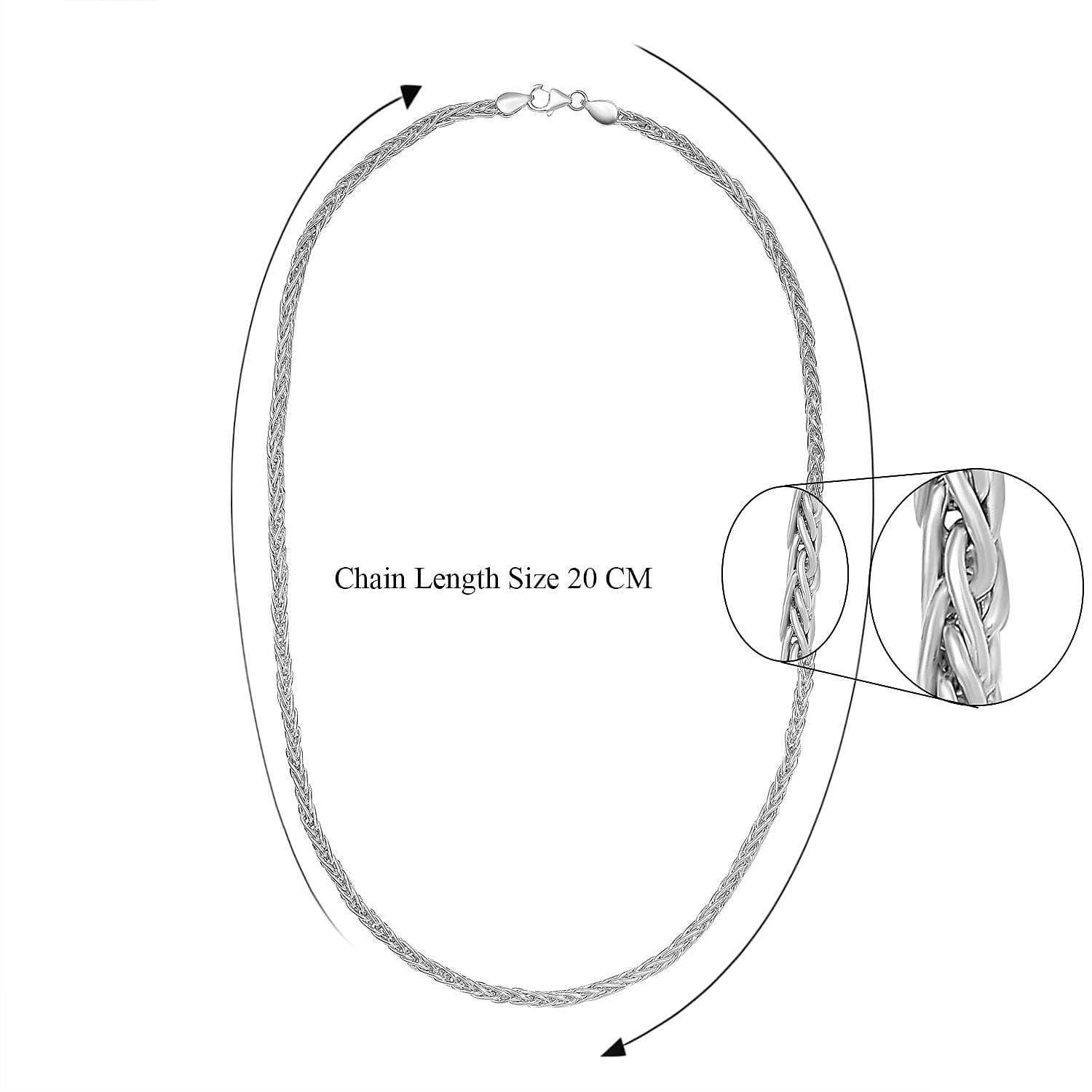 Handmade Sterling Silver Spiga Necklace (Size - 20) 7780810 6