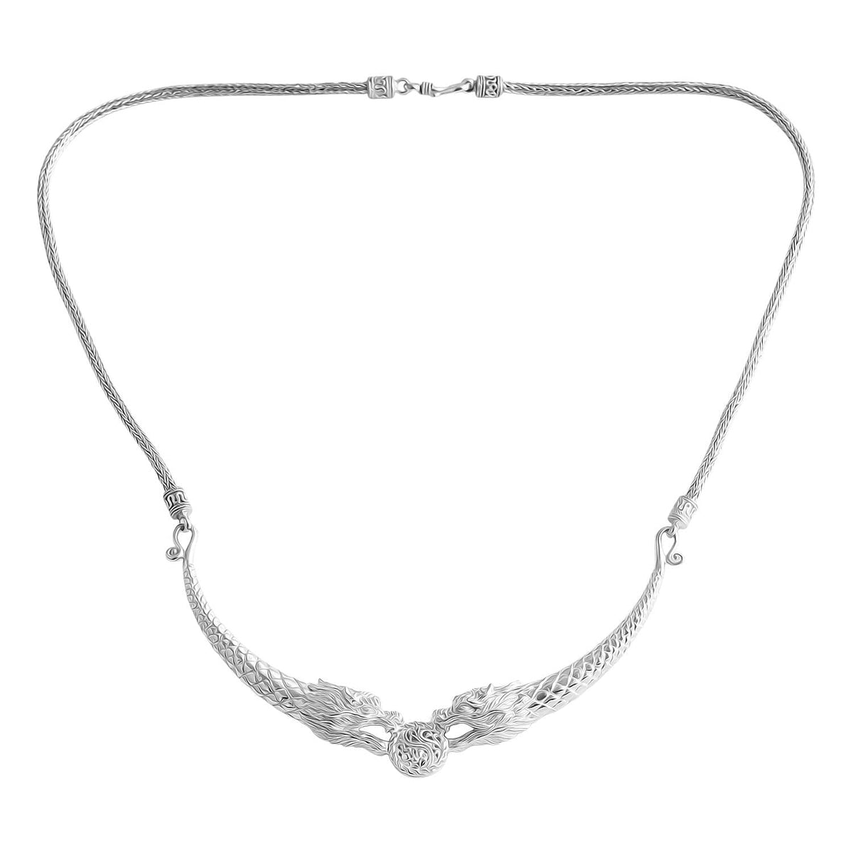 Royal Bali- Sterling Silver Dragon Necklace (Size 20), Silver Wt. 27.95 Gms. 7750646 0