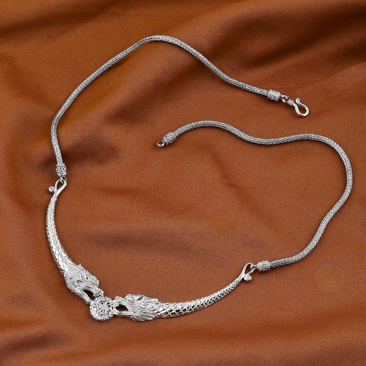 Royal Bali- Sterling Silver Dragon Necklace (Size 20), Silver Wt. 27.95 Gms. 7750646 1
