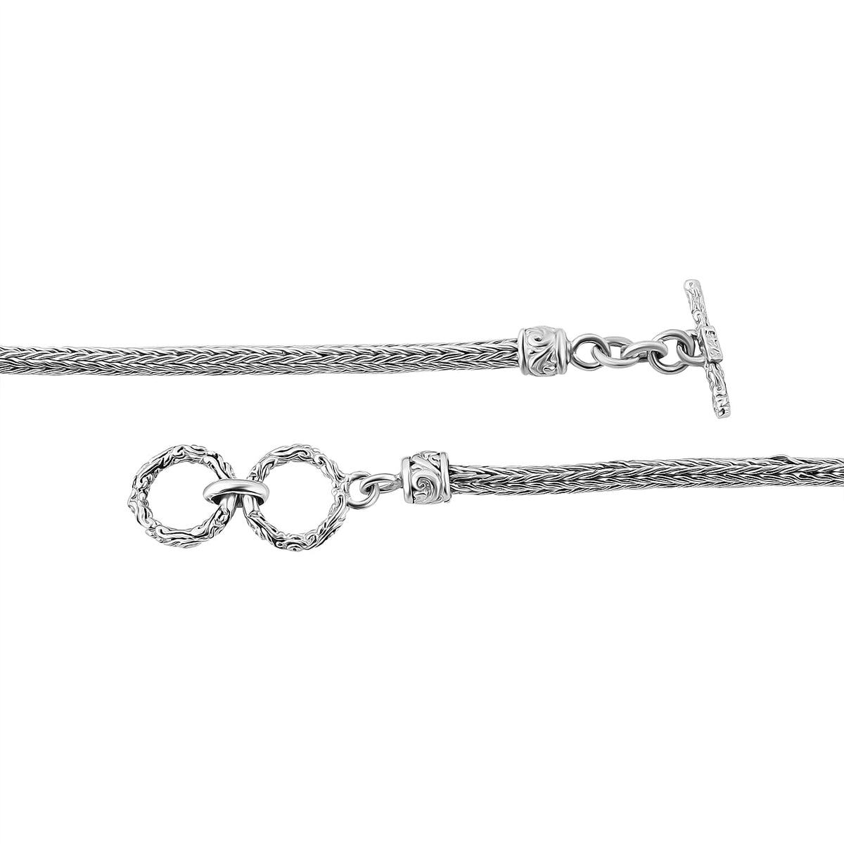 Sterling Silver Butterfly Pattern Necklace (Size - 20) with T-Bar Clasp 7956876 4