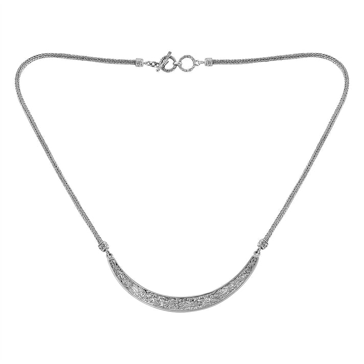 Sterling Silver Filigree Pattern Necklace (Size - 20) with T-Bar Clasp 7956880 1