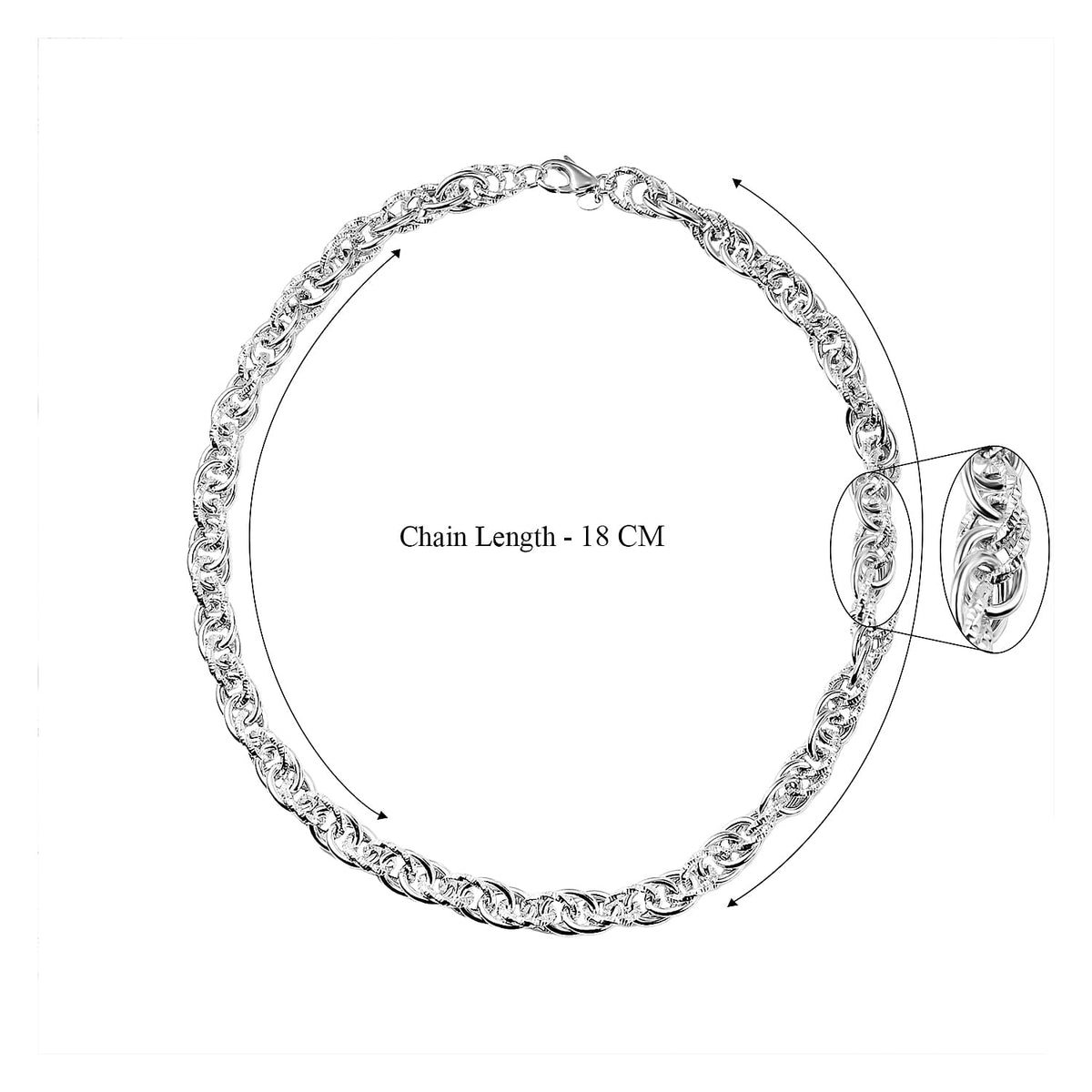 La Bella Fine Italian Jewellery - Sterling Silver Baroque Style Prince of Wales Textured Necklace (Size - 20) with Lobster Clasp Silver Wt. 33.00 Gms. 7760491 4