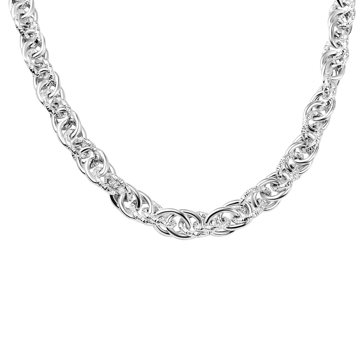 Sterling Silver Cluster Link Necklace (Size - 20),  Silver Wt. 41 Gms 7760493 0
