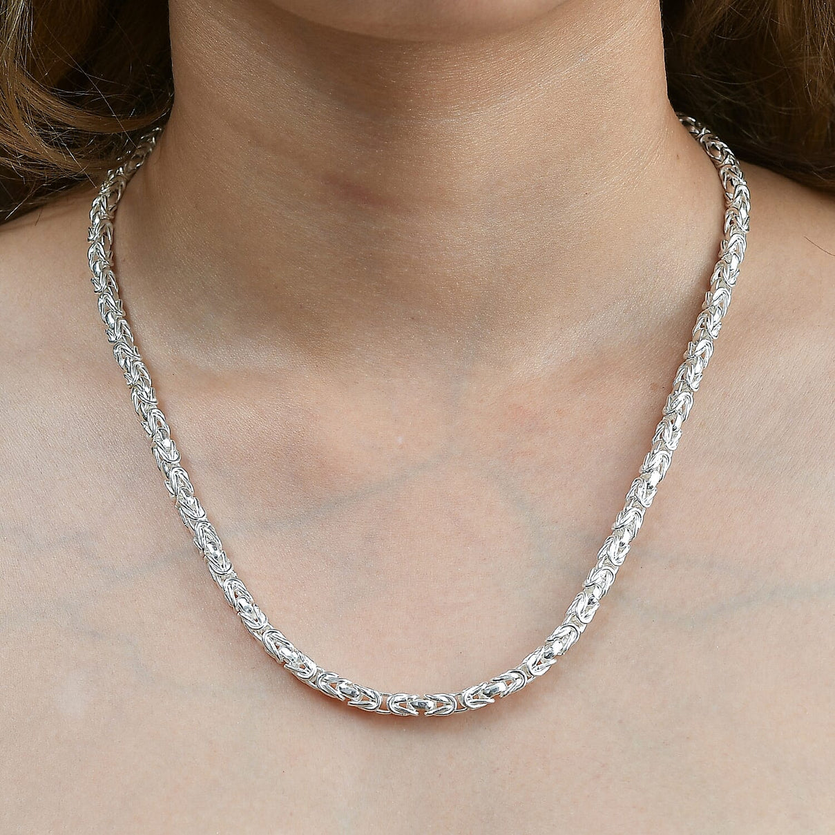 Ottoman Treasure - Sterling Silver Byzantine Solid Necklace (Size - 20) 7938630 2