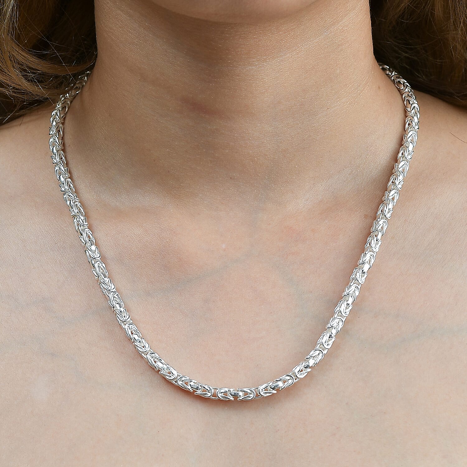 Ottoman Treasure - Sterling Silver Byzantine Solid Necklace (Size - 20) 7938630 2