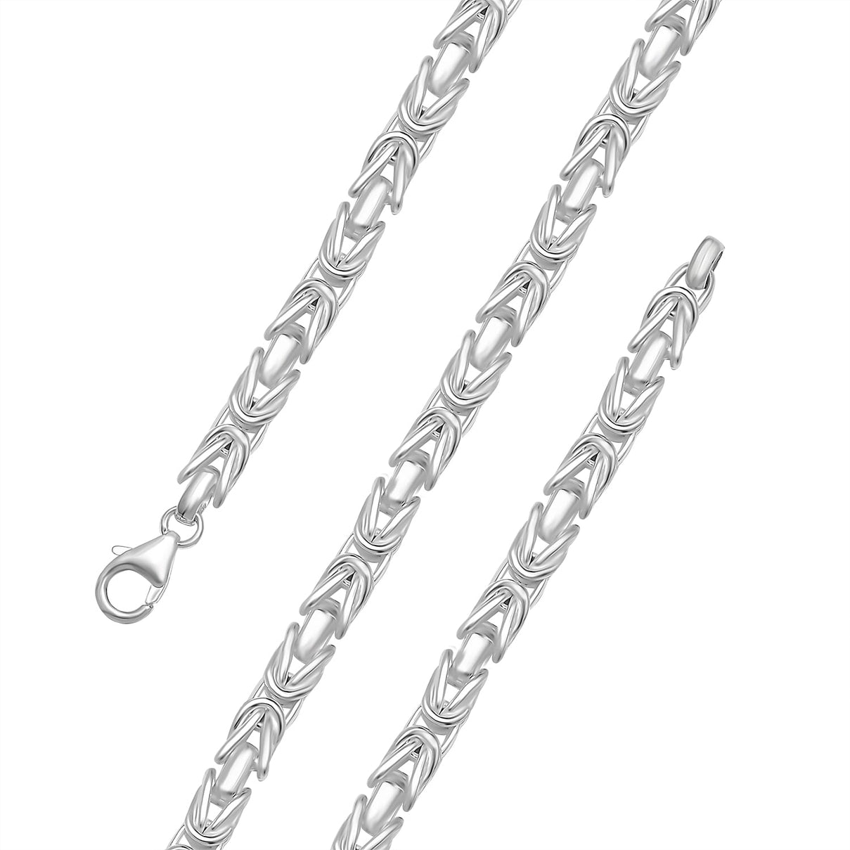 Ottoman Treasure - Sterling Silver Byzantine Solid Necklace (Size - 20) 7938630 4