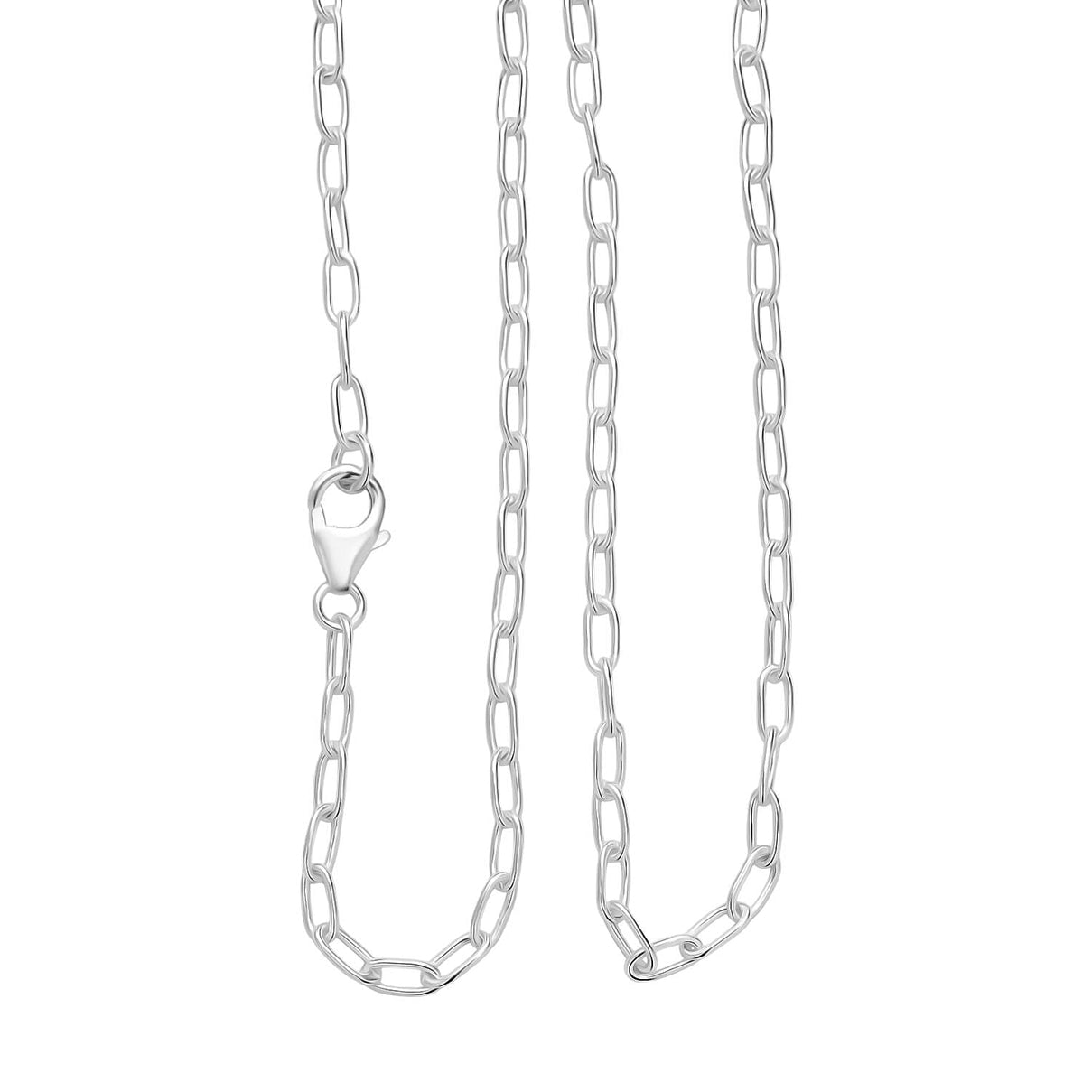 Italian Made - Paperclip Necklace with Lobster Clasp in Sterling Silver 20 Inch 8166379 0