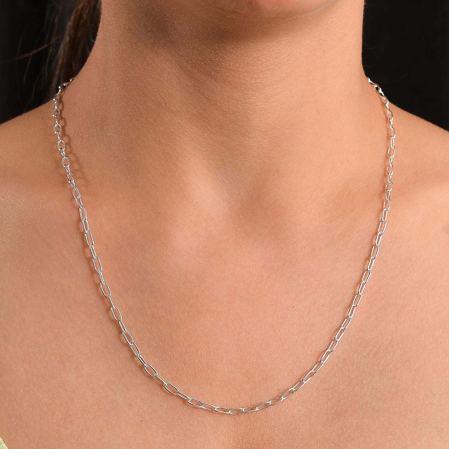 Italian Made - Paperclip Necklace with Lobster Clasp in Sterling Silver 20 Inch 8166379 2